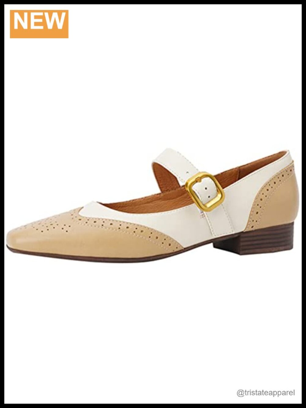 Women's Mary Jane Leather Flats Square Toe Slip On Ballet Dress Shoes